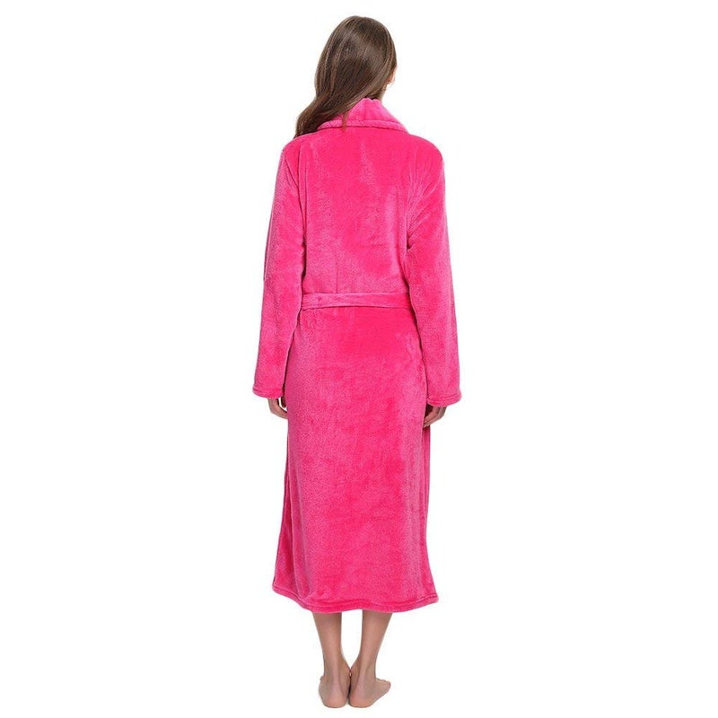 HEARTNICE Womens Fleece Robes, Soft Plush Long Bathrobe, Thick Kimono Robes for Womens, Warm House Coat (Rose, S/M) - Image 3